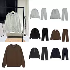 Cross-Border High-End American-Style Sweatshirt Set, Heavyweight Pure Cotton Hoodie, Loose Casual Unisex Zip-Up Jacket
