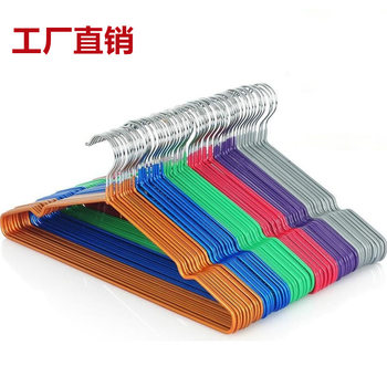 Plastic coated clothes hanger metal non-slip clothes hanger drying clothes support Clothes Clothes hanger culottes rack factory wholesale