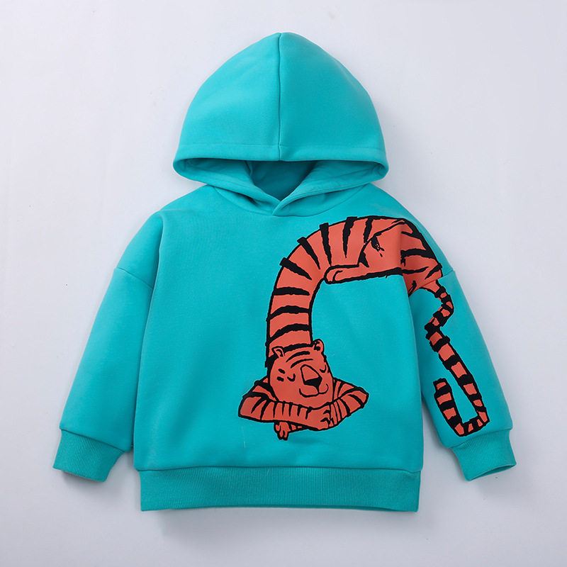 Kinder-Fleecefutter-Hoodie Großhandel, Winter-Integrierte Fleece-Oberteil, Warmer Cartoon-Fleece-Kinder-Hoodie