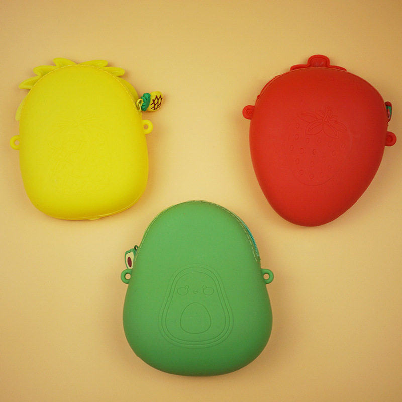 Silicone Avocado Crossbody Bag Coin Purse Baby Children Parent-Child Shoulder Bag Fruit Mini Crossbody Bag
