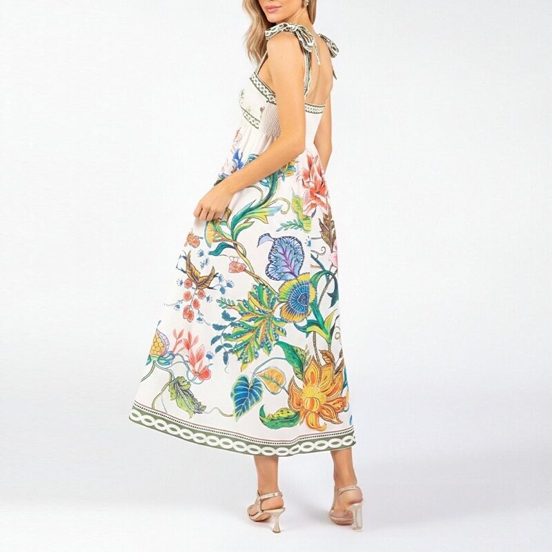 Casual Tie Front Dress Fashionable Floral Print Spring Summer Wear for Women Wholesale Available
