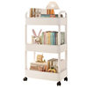 Household Small Cart Storage Rack White Plastic Multi-layer Storage Rack Gap Storage Rack Living Room Snack Storage Rack