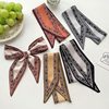 Narrow Long Small Silk Scarf 2025 Women's Spring and Summer Korean Style All-match Tie Hair Tie Bag Solid Color Cashew Flower Hair Belt Ribbon