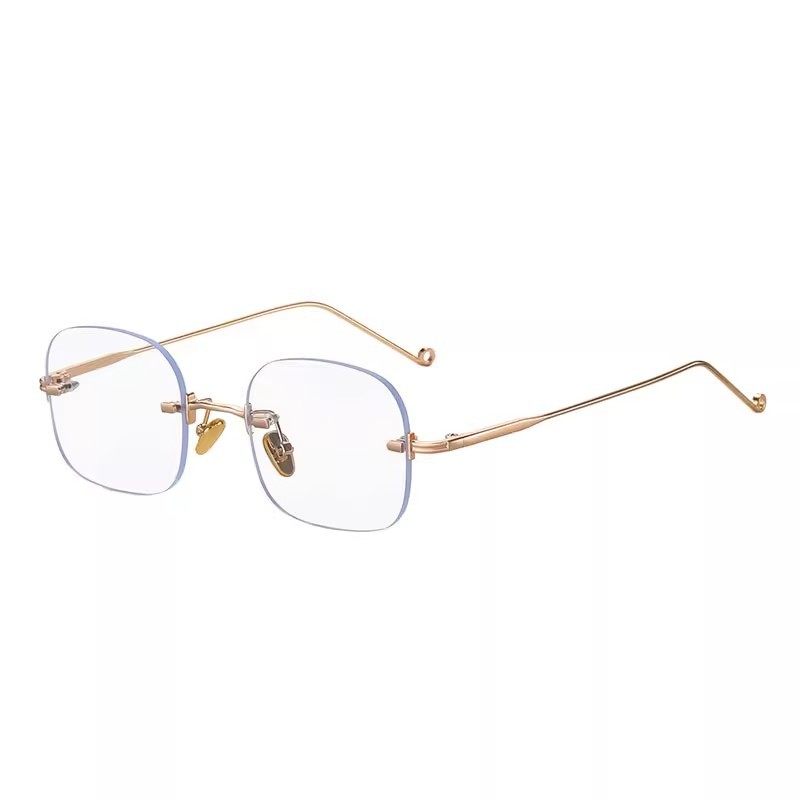 Yang Chaoyue's Same Style Rimless Glasses for Women, Pure Desire, Cut-Edge, Anti-Blue Light, Small Face, Small Frame, Transparent Square Glasses Frame, Korean Trend