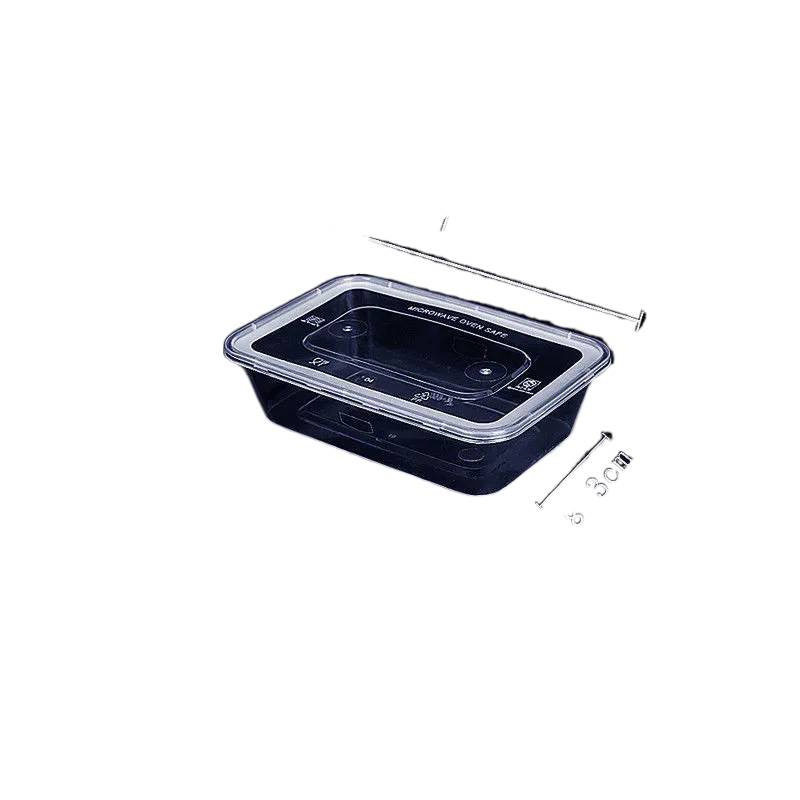 Disposable Aviation Bowl Lunch Box Rectangular Round Fast Food Plastic Lunch Box Lunch Box Thickeneded with Lid