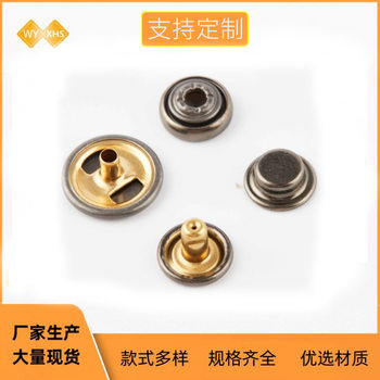 Metal Four-button Spot Stainless Steel Four-button Round Flat Snap Button Luggage Clothing Copper Iron Button Snap Button