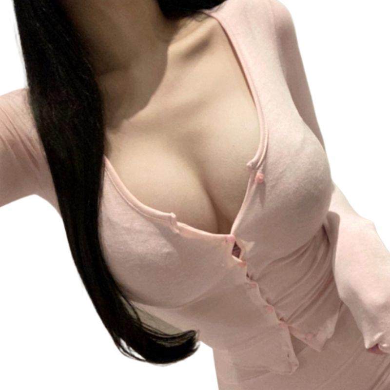 Korean New Slim-Fitting and Figure-Showing Long-Sleeved Cardigan + Lined Fishtail Skirt Two-Piece Wholesale Set