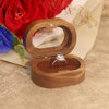 Solid Wood Walnut Earrings Jewelry Ring Jewelry Storage Box Oval Window Acrylic Proposal Box