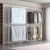 Removable Single-Pole Clothes Drying Rack Balcony Bedroom Floor-Standing Clothes Rack Simple Thickened Galvanized Steel Pipe Clothing Display Rack