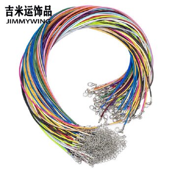 Korean Wax Rope Necklace Rope Accessories Gold Agate Crystal Emerald Pendant Lanyard Leather Rope DIY Accessories