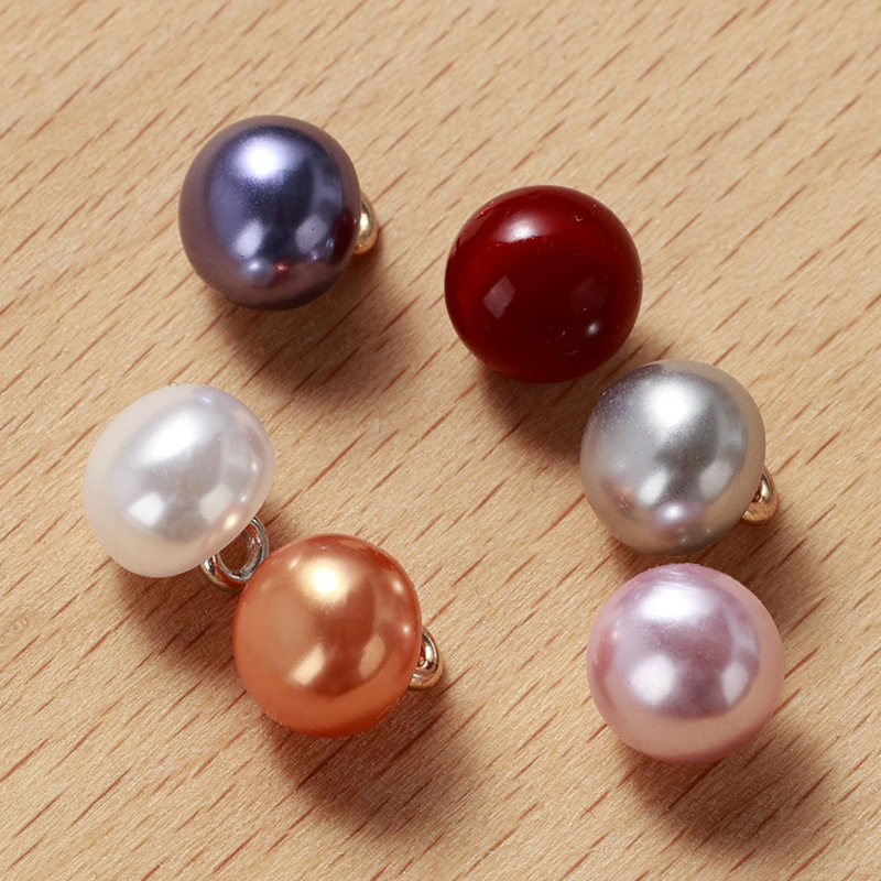 High-end colorful pearl button mushroom button shirt knitwear wedding dress semicircle copper foot hand sewing button wholesale