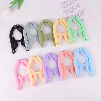 Folding Hanger Travel Portable Travel Drying Rack Student Dormitory Folding Hanger with Clip Factory Straight Hair