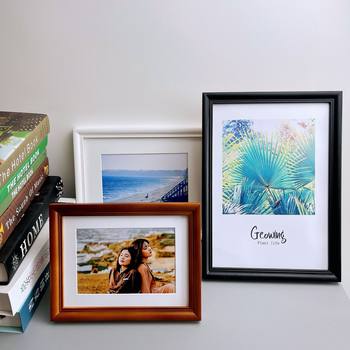 Solid Wood Wall-Mounted Rectangular Solid Wood Multi-Color Photo Frame Creative Photo Wall Wooden Exquisite Wooden Frame Mounting Picture Frame