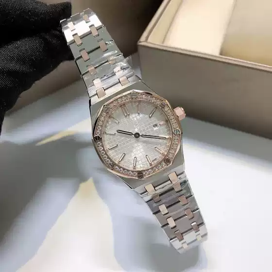 Stainless Steel Popular Aijia Ap Royal Oak Quartz Women's Watch Fashion Stainless Steel Sapphire Diamond Ring Watch Wholesale