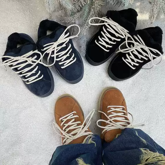Men's Shoes 2025 Winter New Trend Retro Casual All-Match Thick-Soled Sports Bread Shoes Warm