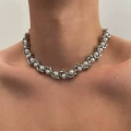 Xl2275 silver (alloy + imitation pearl material)
