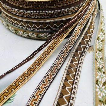Factory in stock 2cm Ethnic Style Decorative Hanfu Decorative Ribbon Vintage Brown Jewelry DIY Accessories