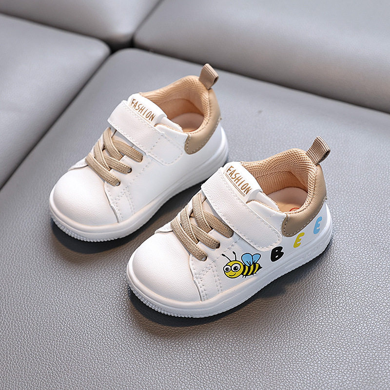 Spring and Autumn Non-slip Cartoon Little Bee Children's Shoes Boys and Girls Board Shoes sneaker Baby Toddler Shoes Soft Sole