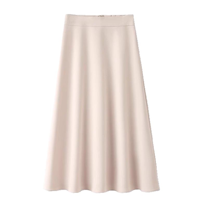 High Waisted A Line Midi Skirt Casual Versatile Pleated Lightweight Summer Wear for Women Wholesale Available