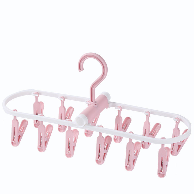 Multi-Purpose Wardrobe Clips for Sock Storage, Plastic Drying Rack, 12 Clips, Space-Saving, Multi-Functional for Home Use, Suitable for Underwear