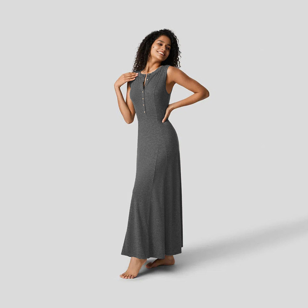Elegant Casual Knit Dress V Neck Flared Hem Open Front Design Perfect for Spring Summer Events Wholesale Available