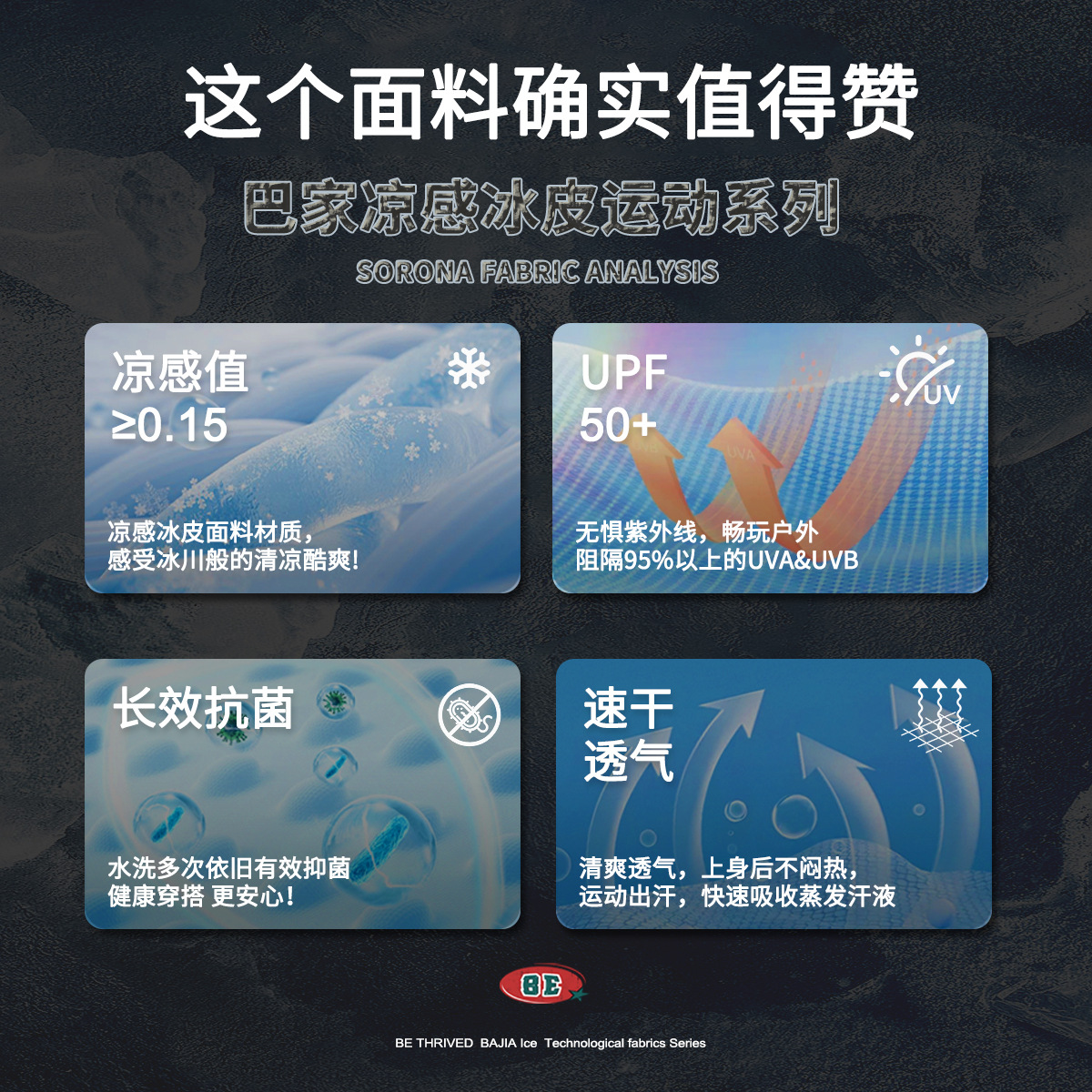 BE泰合|2025夏季批发潮牌宽松大码索罗娜凉感面料纯色短袖T恤男