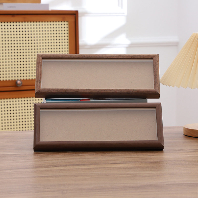 Photo Frame Solid Wood Table Wall Hanging Photo Painting and Calligraphy Mounting Frame Retro New Chinese Living Room Wooden Simple Table Pendulum