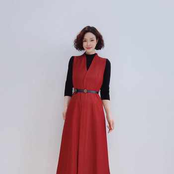1344 Retro Elegant Elegant Slimming Look Mid-Length Vest High-End Two-Piece Skirt Suit