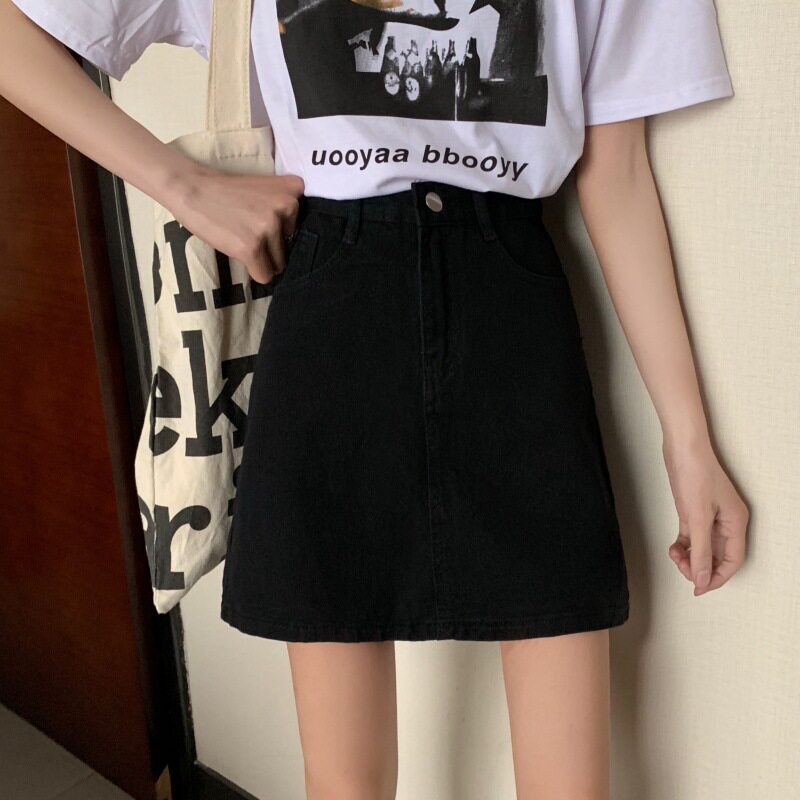 High Waisted A Line Denim Skirt Trendy Slim Fit Short Length Spring Summer Fashion Wholesale Available