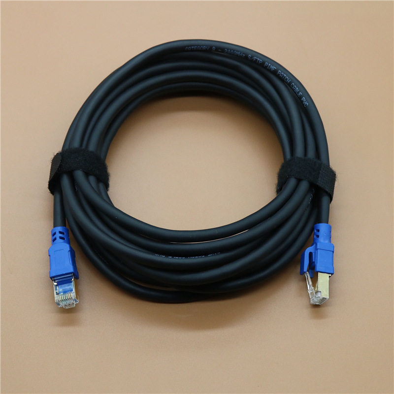 厂家定制CAT8纯铜屏蔽十万兆室外工程笔记本电脑8P8C八类网络跳线