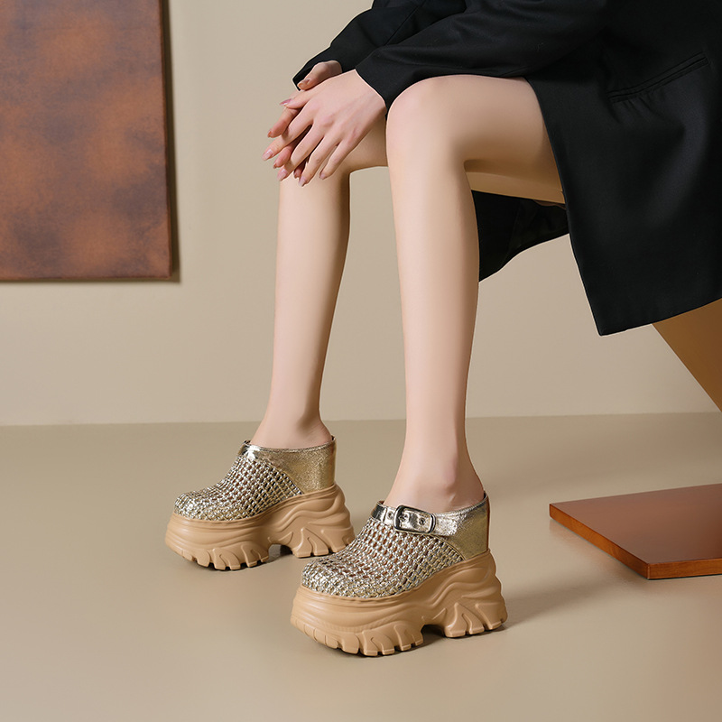 Giày Dép Lê Nữ Cao 14cm Tăng Chiều Cao Thoáng Khí Đế Cao Hàng Mùa Hè