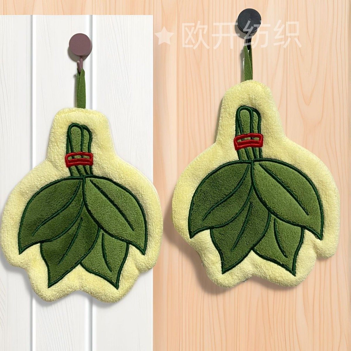 Cute Grapefruit Leaf Hand Towel Thickeneded Coral Velvet Kitchen Towel Absorbent Soft Bathroom Creative Hand Towel