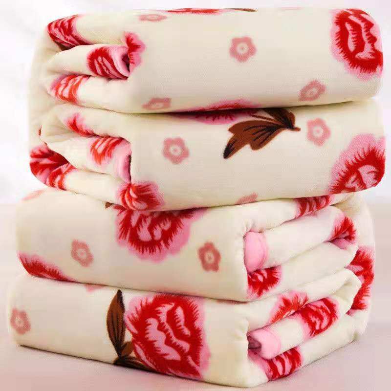 Flannel Blanket Four Seasons Blanket Air Conditioning Blanket Dormitory Single and Double Bed Sheet Cover Blanket Bed Sheet Cover Blanket Dual-use Nap Blanket