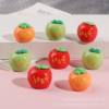 (Premium In-Stock Items) Glossy Three-Dimensional Apple and Persimmon Resin Accessories for Car Decoration, Phone Cases, Keychains, and Hanging Ornaments