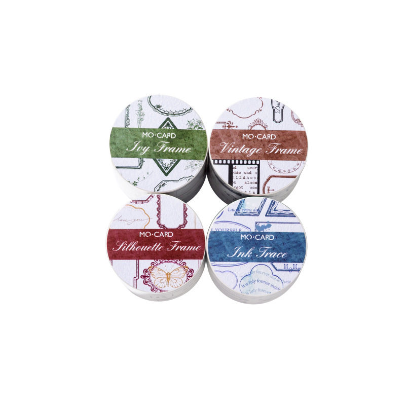 Cross-Border Mo Mo Tape Plain Border Series Literary Collage Handbook DIY Material Decorative Loop Stickers 4 Options