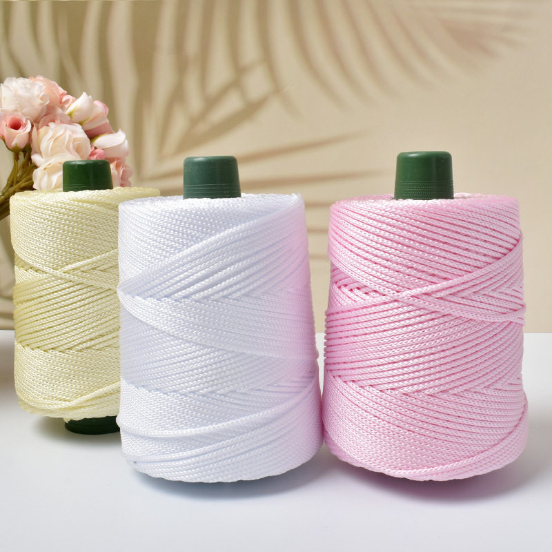 Light body ice silk thread ice twine summer sun hat hand woven diy hook bag cushion blanket hollow bright silk coarse wool