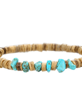 异域尼泊尔DIY椰壳串珠手链女波西米亚米片松石青金碎石手串手链