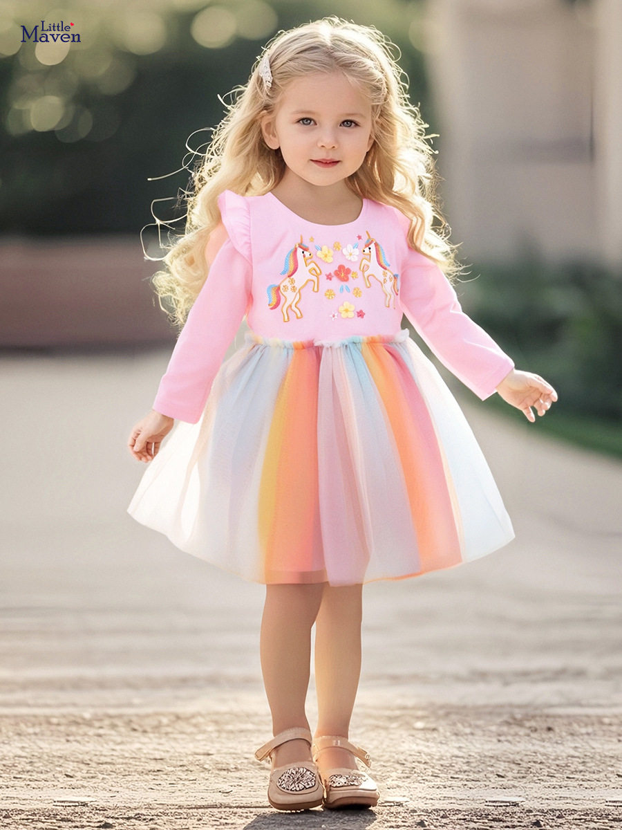 New Autumn Girls' Dress, Tulle Kids' Skirt, Cute Cotton Skirt