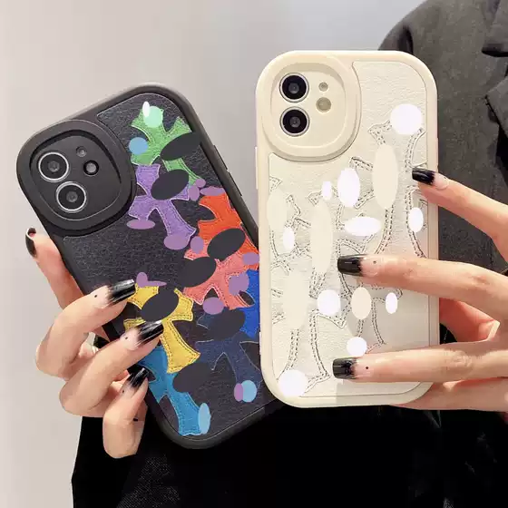 Trendy Brand Protective Case Suitable for Apple 17 Phone Case iPhone 12 Pro Max Trendy Brand 15 Leather-Painted 18 Foreign Trade