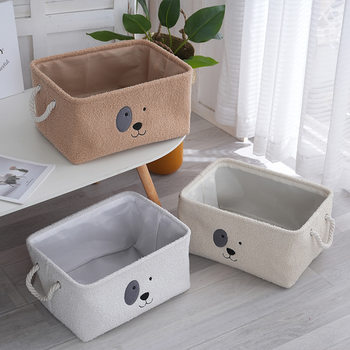 Storage Box Household Storage Basket Velvet Dirty Clothes Basket Large Capacity Storage Storage Basket Snack Toy Storage Basket Wholesale