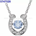 Horseshoe blue diamond necklace