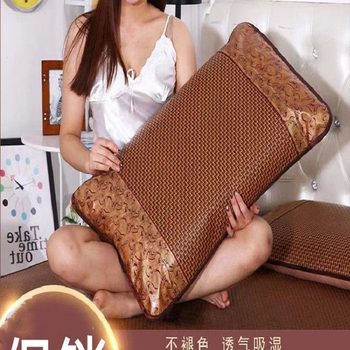 Factory wholesale summer cool grass pillowcase Ice Silk rattan mat single double pillow mat summer pillowcase cool pillowcase a generation of hair