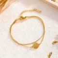 7708 fu character double layer bracelet