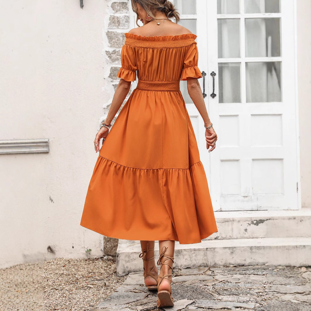 Casual Fashion Strapless Solid Color Dress Elegant Design Comfortable Fit Versatile for Parties or Daily Wear