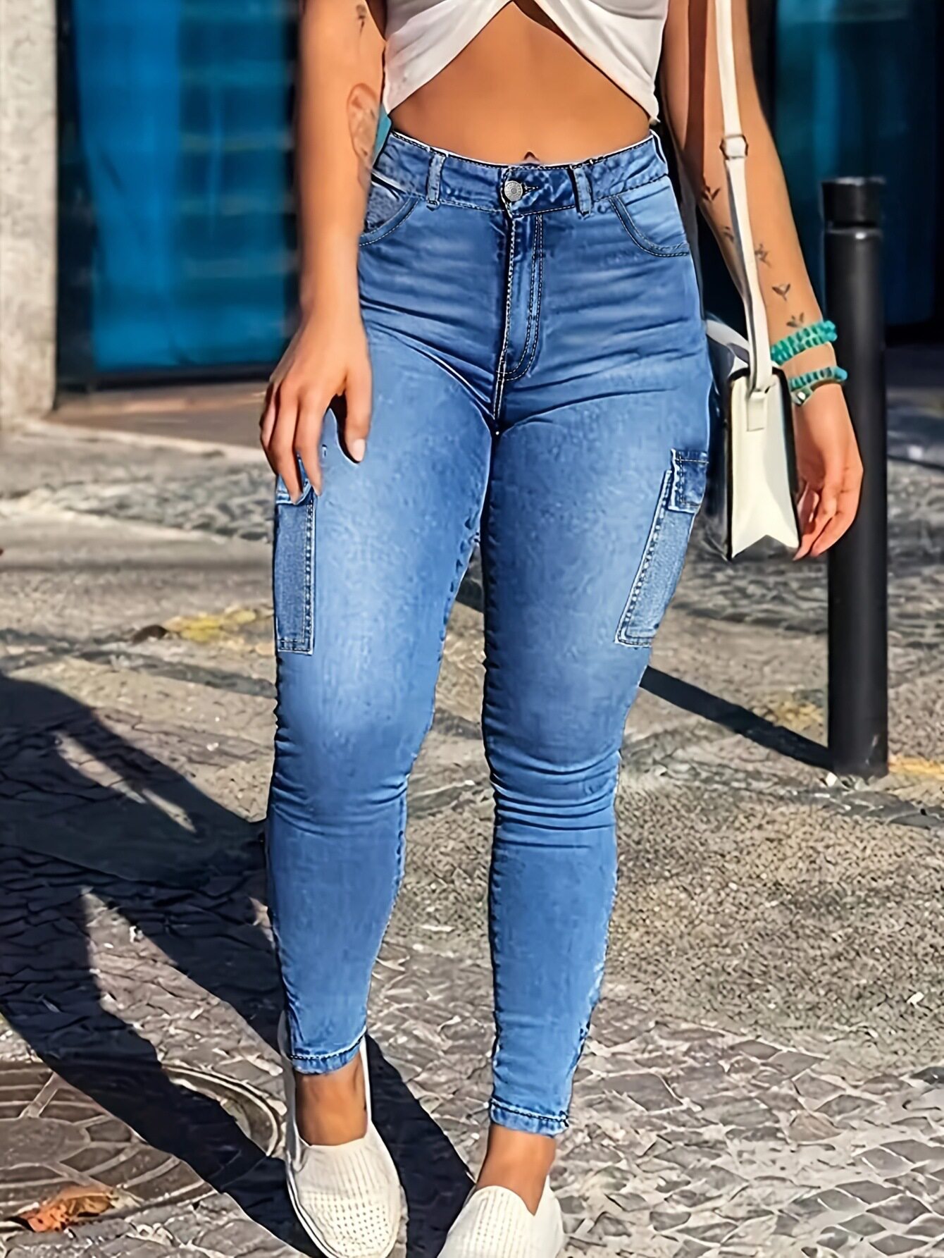 Womens Stretchy Skinny Jeans Versatile Design Comfortable Fit Trendy Style Perfect for Casual Wear Wholesale