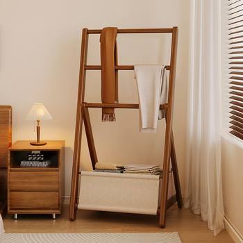 Clothes Rack Floor-Standing Bedroom Clothes Rack Bay Window Bedside Bed End Clothes Storage Artifact Coat Rack Temporary Room Home
