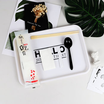 Disposable chopsticks four-piece take-out chopsticks tableware suit chopsticks four-in-one tableware packaging printed logo tableware bag