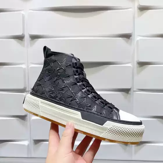 Foreign trade high-top five-pointed star women's sports leisure canvas shoes platform board shoes catwalk trend all-match men's shoes