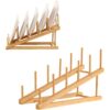 Solid Wood Kitchen Utensils Drain Rack Wine Tea Cup Bookshelf Wooden Dish Plate Storage Rack