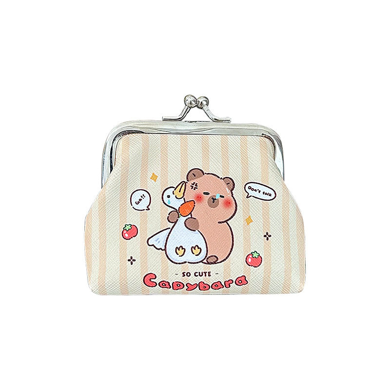 Kapibala Coin Purse Cute PU Coin Bag Cartoon Mini Earphone Bag Storage Bag Portable Key Bag Line Bag